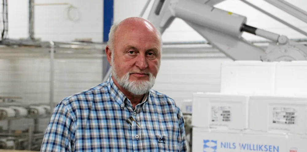 Nils M. Williksen, administrerende direktør i Nils Williksen AS. Selskapet har slakteri og administrasjon noen kilometer nord for kommunesenteret Rørvik, i Vikna kommune i Nord-Trøndelag.