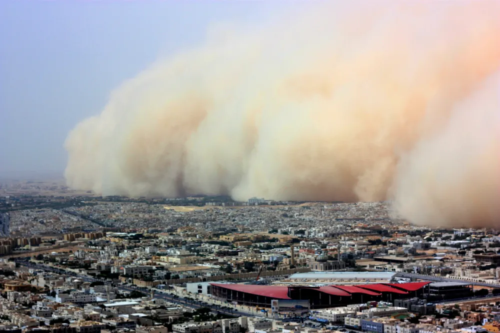 Halt: A severe sand storm had halted almost all exports from Kuwait.