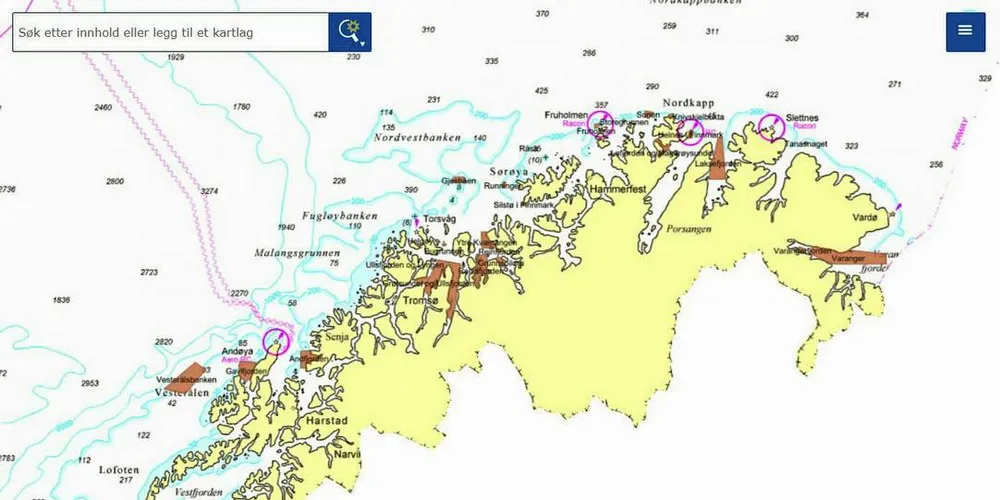 Fiskeridirektoratet har kommet med nytt kart som gir oversikt over midlertidig stengte fiskefelt.Kart: Kartverket