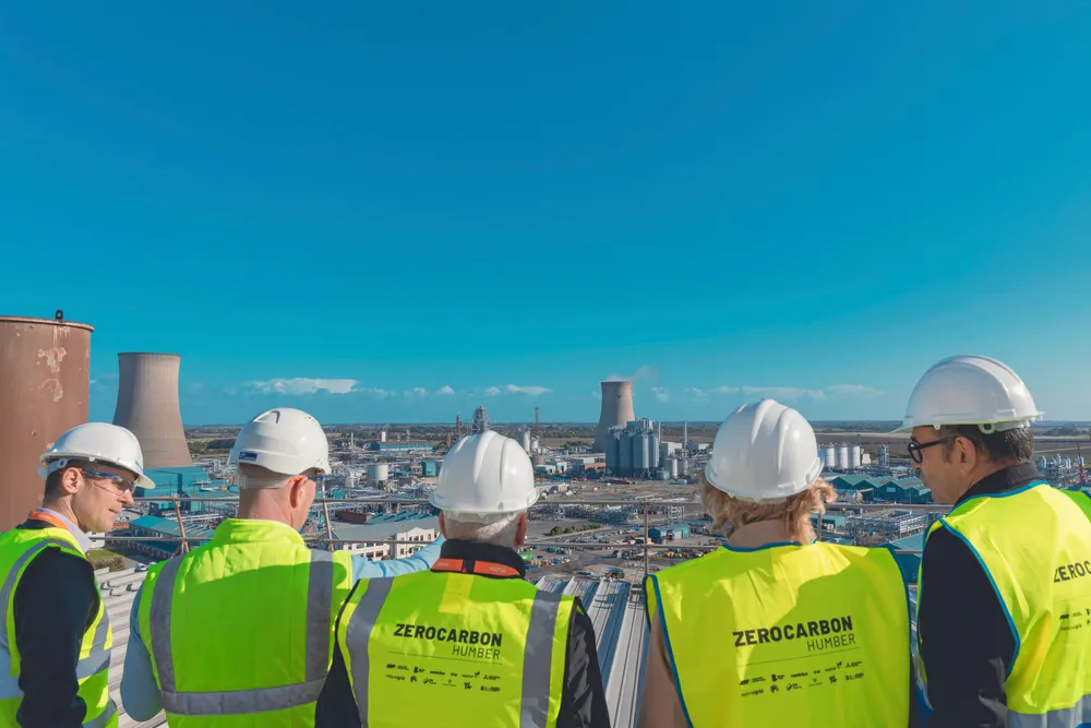 Look-out: Equinor management, including chief executive Anders Opedal and executive vice president Irene Rummelhoff, at the Saltend Chemicals Park
