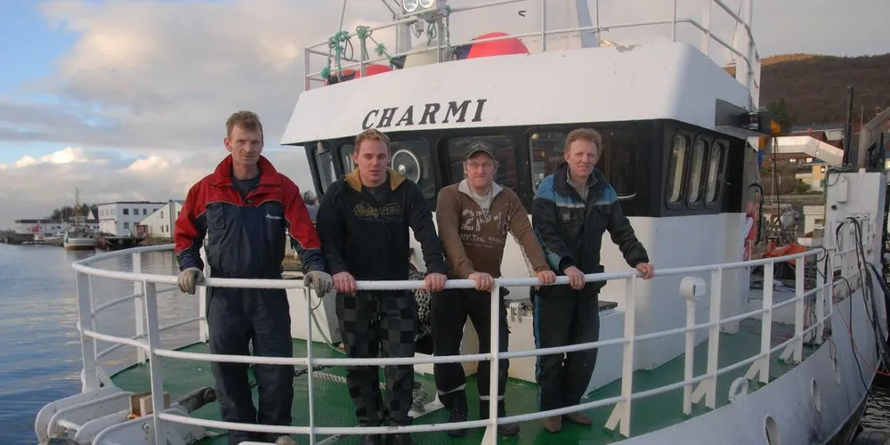 «Charmi». Fra v. Frikk Harald Hansen, Tommy Larsen, Jan Urskog og Odd Arne Mikkelsen (skipper). Foto: Svein-Arne Nilsen.