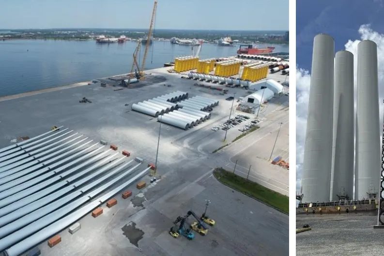 CVOW components staged at Portsmouth Marine Terminal in Virginia