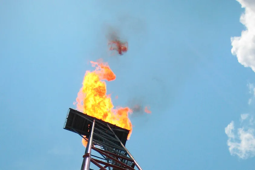 Firing up: a flare tower on Total's Dalia FPSO in Block 17 off Angola