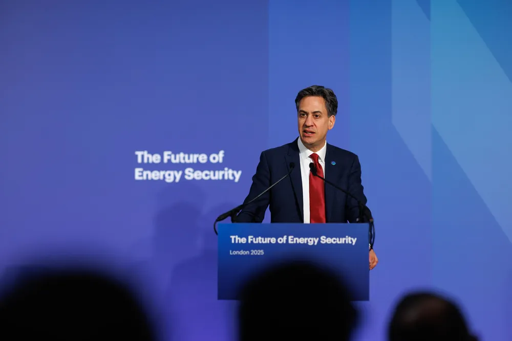 UK energy secretary Ed Miliband at an energy security summit the government hosted in London this year.