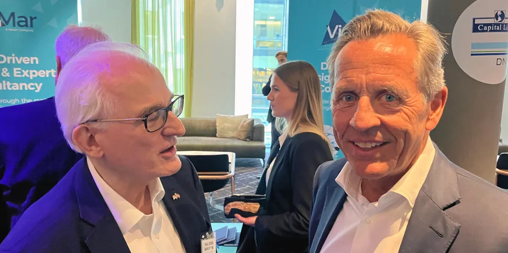 Arne Blystad (right) is a major private shipowner.