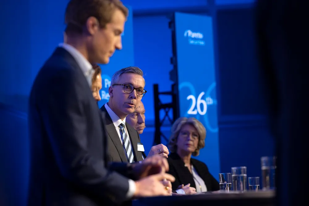 Scatec-sjef Terje Pilskog under en paneldebatt på Pareto-konferansen i høst.