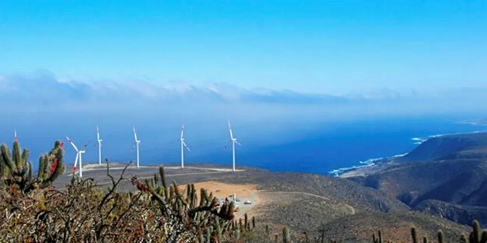 The El Arrayán wind farm in Chile