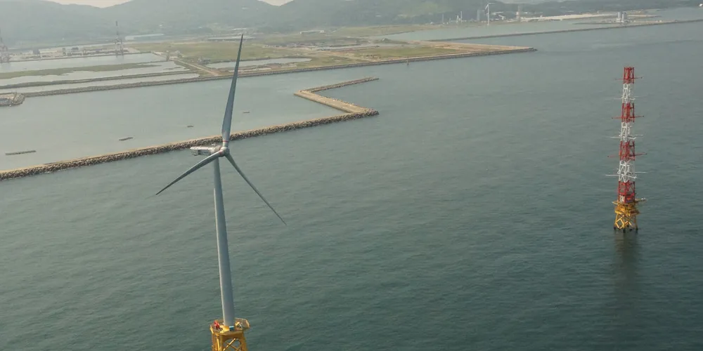 A turbine in the port of Hibikinada, on the Japanese island of Kyushu