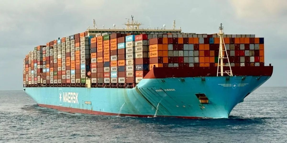 First photos of blaze-hit Maersk container ship emerge with fire still ...