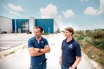 T.v.: Johan E. Andreassen er grunnlegger, toppsjef og største eier i Atlantic Sapphire som produserer laks på land i Florida. Til høyre ser vi finansdirektør Karl Øystein Øyehaug.