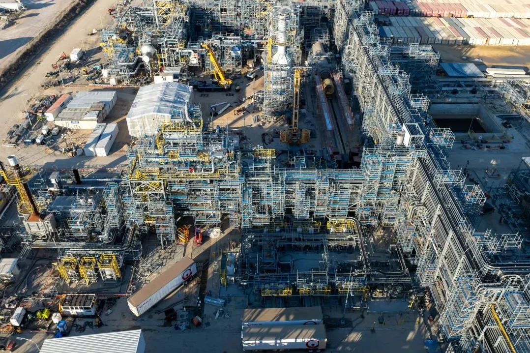 An aerial photograph of the Beaumont New Ammonia project