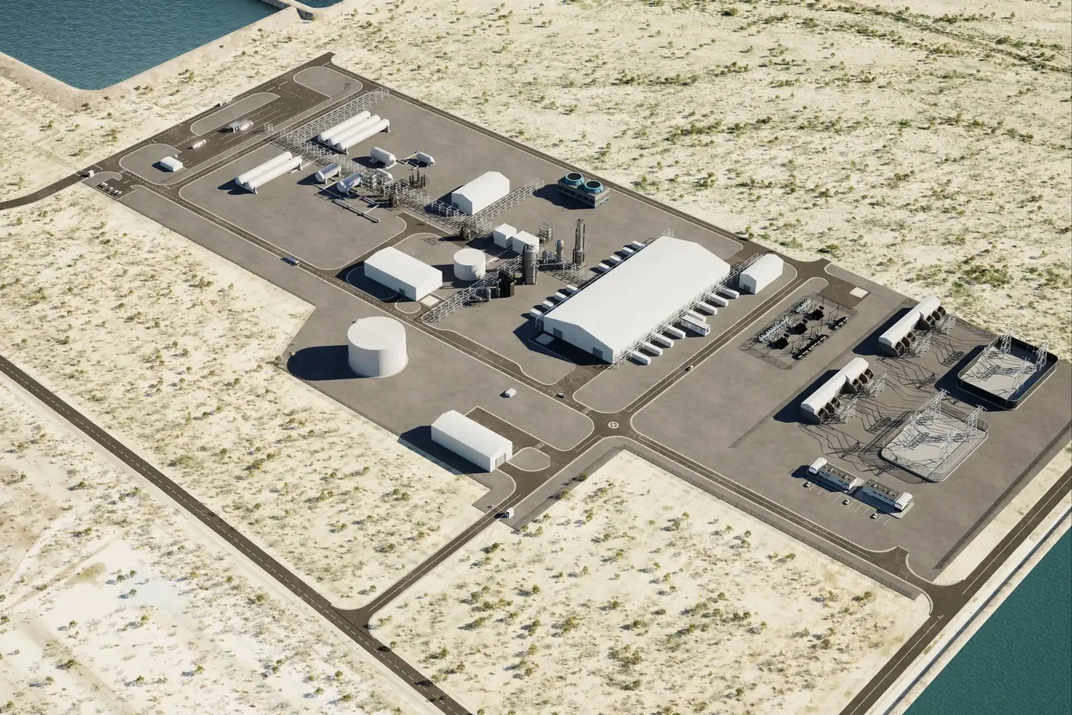 A 3D rendering of the Arizona Hydrogen project