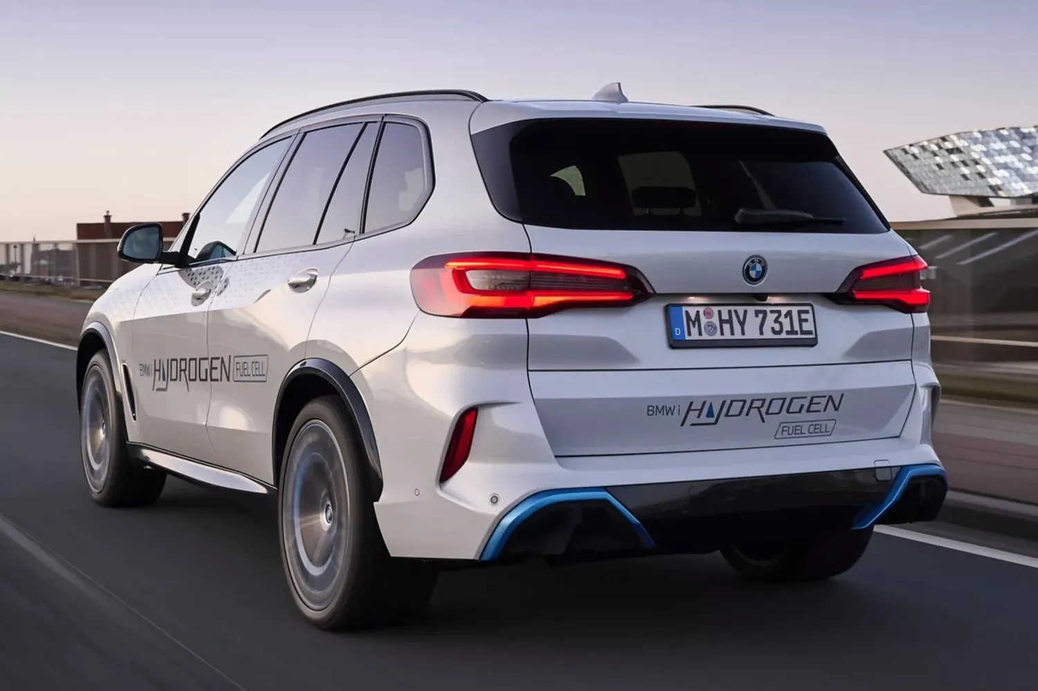 A BMW iX5 fuel-cell electric vehicle
