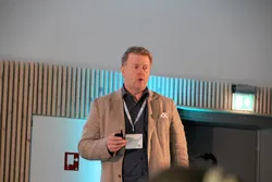 Björgólfur Hávarðsson, innovasjonssjef i klyngen NCE Seafood Innovation, holdt et foredrag om fiskevelferd, velferdsindikatorer og veien videre på Havexpo tirsdag.